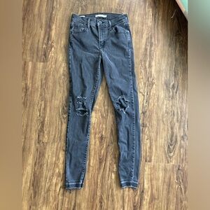 Levi's Charcoal Distressed Skinny Jeans